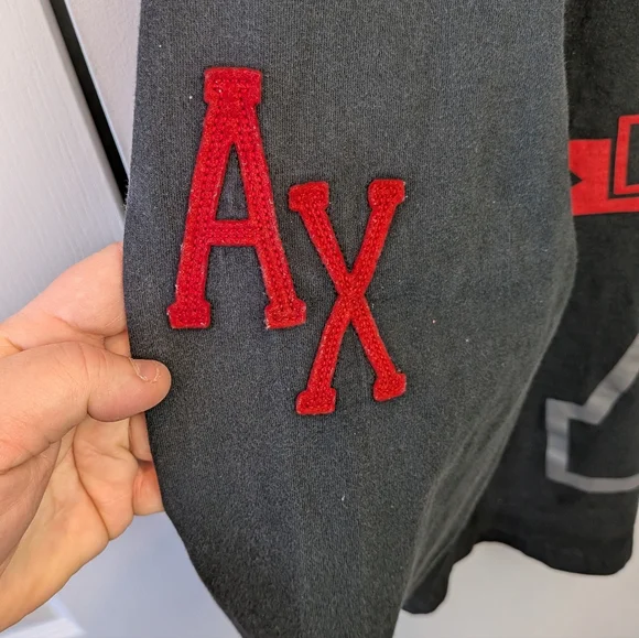 VTG Y2K AVIREX Men Long Sleeve Shirt Size XL Black Streetwear Baggy Loose Fit - Picture 6 of 12